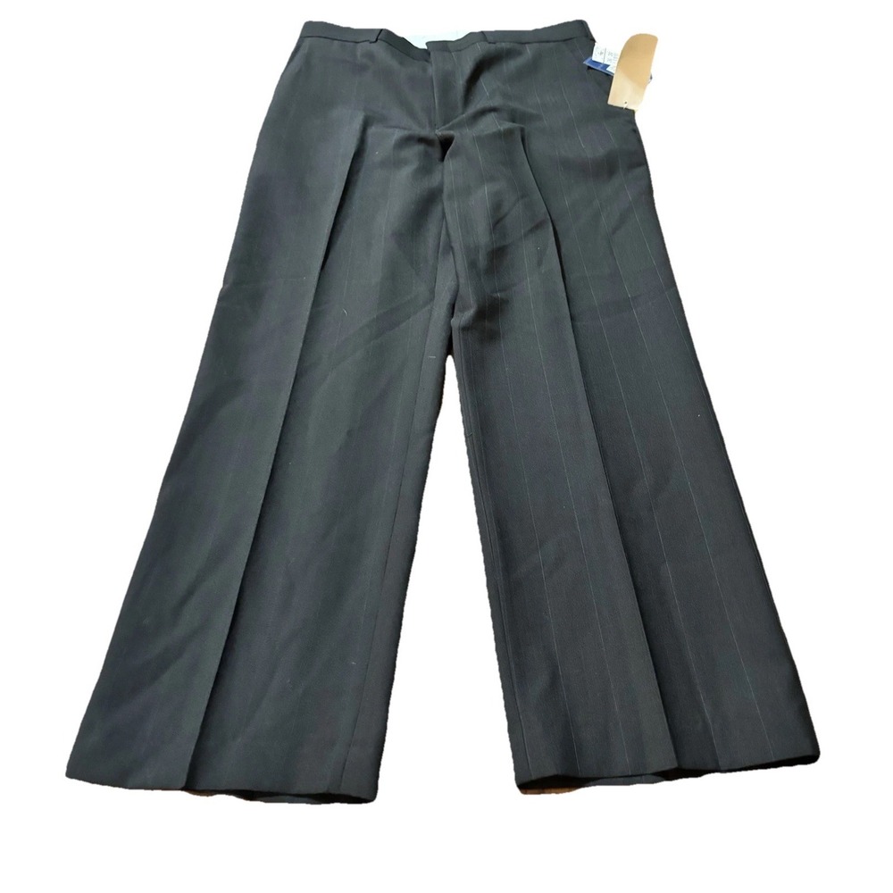 Towncraft Mens 36x30 Custom Fit Suit Trousers Pants Wrinkle Resis Pin Stripe NEW